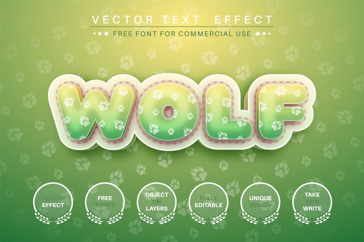 Wolf - editable text effect, font style