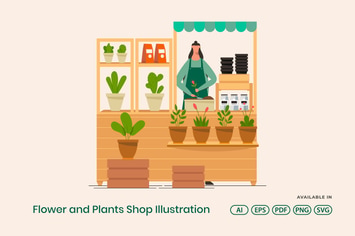 Flower and Plants Shop Illustration