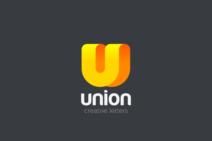 Logo U Letter Ribbon style