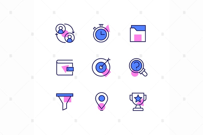 Business and management - line design style icons 