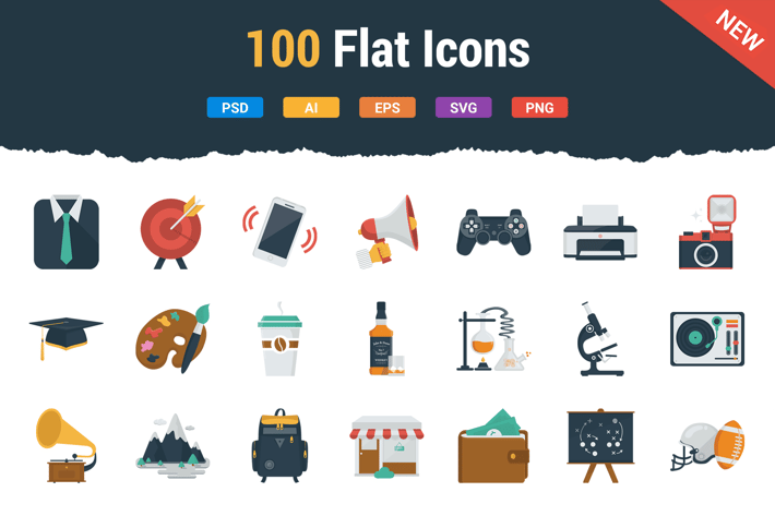 100 Flat Icons