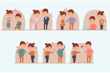 Cartoon Marriage Divorce Illustration