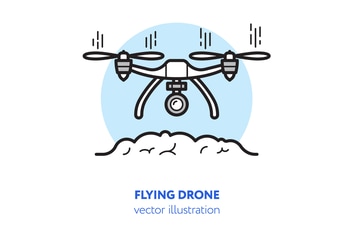 Flying drone vector illustration