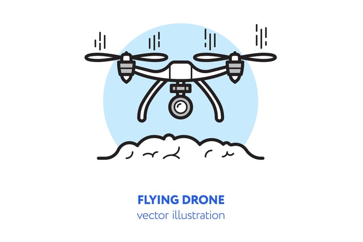 Flying drone vector illustration