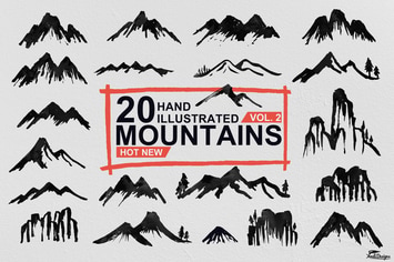 Hand Illustrated Mountains Vol 2