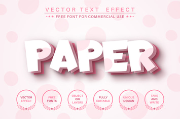 Paper lasyer - editable text effect,  font style
