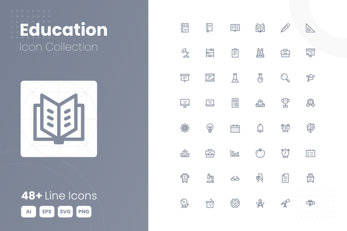 48 Education Icon Collection