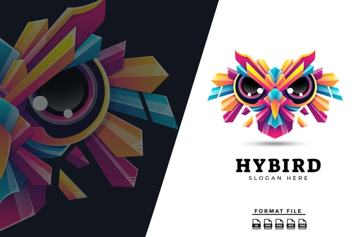 Owl Colorful Gradient Logo