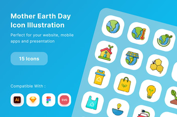 Mother Earth Day Icon Illustration