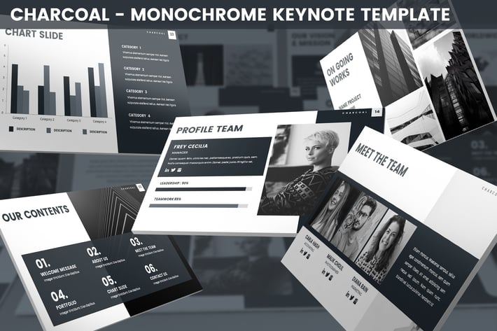 Charcoal - Monochrome Keynote Template