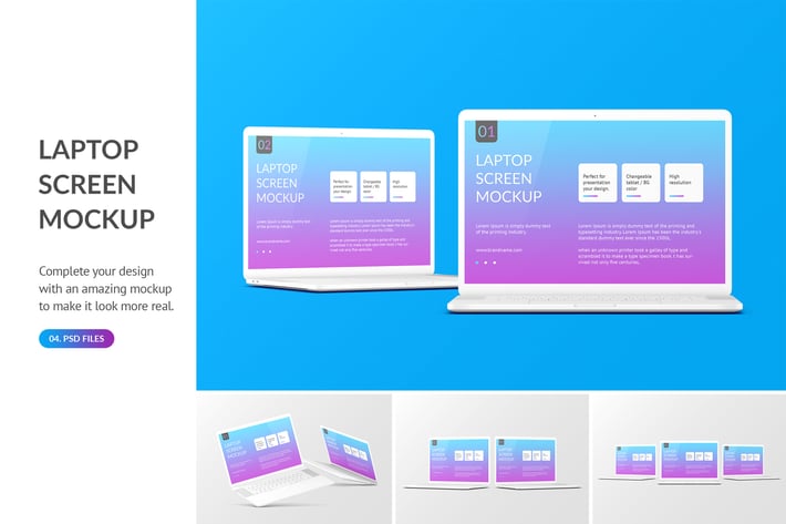 Unicolor Laptop Mockup