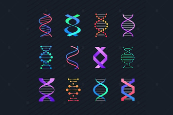 DNA molecule - line design style elements
