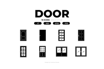 16 Door Solid Icons