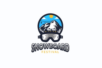 Snowboard Skating Logo Template