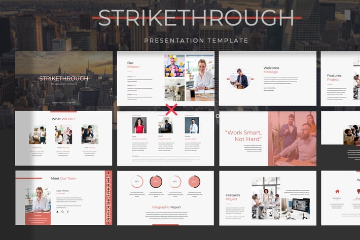 STRIKETHROUGH - Google Slide Presentation Template