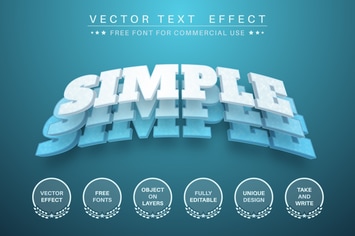 3D Layers - editable text effect,  font style 