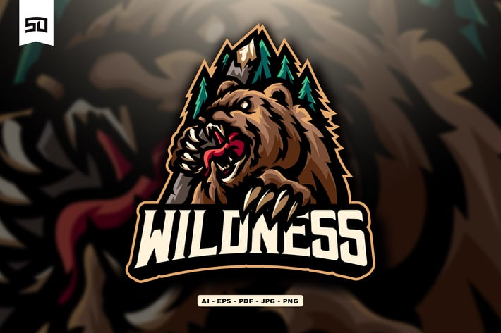 Wild Bear Logo Mascot Design
