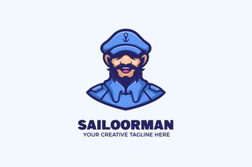 The Sailor Man Nautical Cartoon Mascot Logo