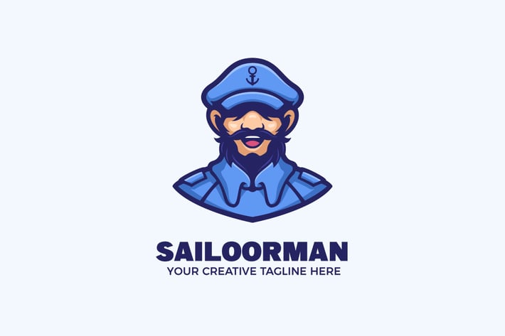 The Sailor Man Nautical Cartoon Mascot Logo