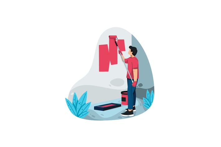 Painter Man at Work Illustration