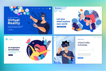 Web design templates of virtual reality