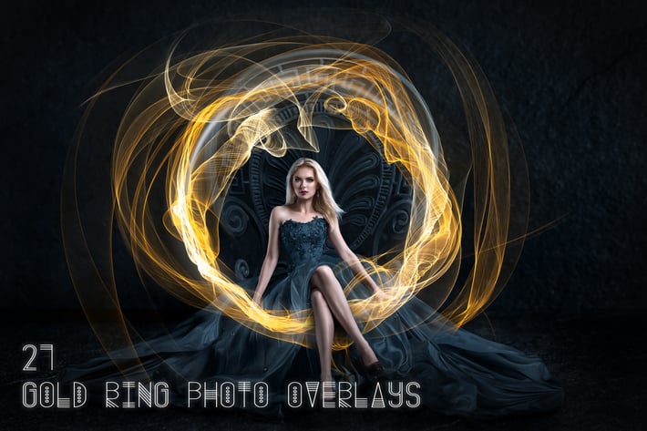 21 Gold Ring Photo Overlays