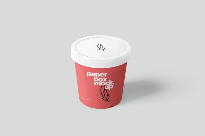 Paper Box Mockup PSDs Round - Large Size
