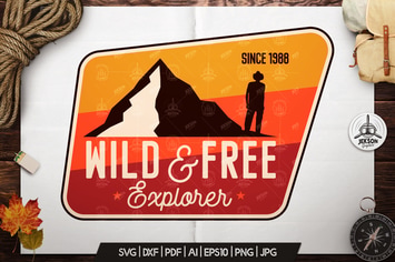 Wild Explorer Badge / Vintage Travel Logo Patch