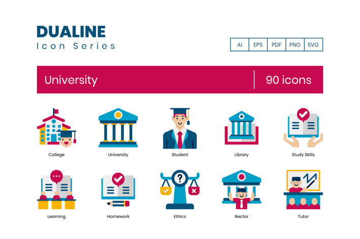 90 University Icons