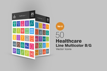 50 Healthcare Line Multicolor Icons