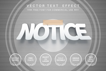 Attached paper- editable text effect,  font style