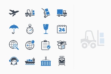 Logistics Icons - Blue Series