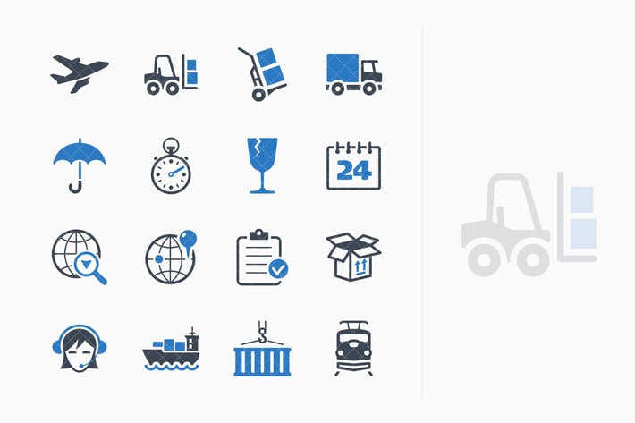 Logistics Icons - Blue Series