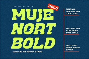 Mujenort Bold - Slab Serif & College Font