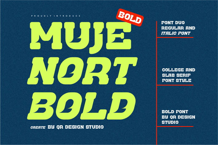 Mujenort Bold - Slab Serif & College Font