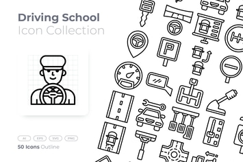 Driving School Outline Icon