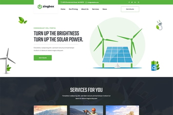 Zingbox – Wind & Solar Energy XD Template