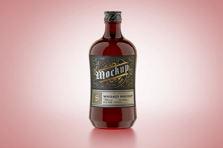 Colorfull Liquor Glass Bottle Mockup
