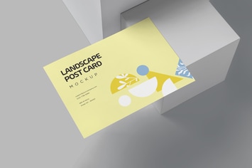 A4-A5-A6 Landscape Post Card Mockups