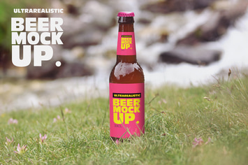 Nature Grass Beer Mockup