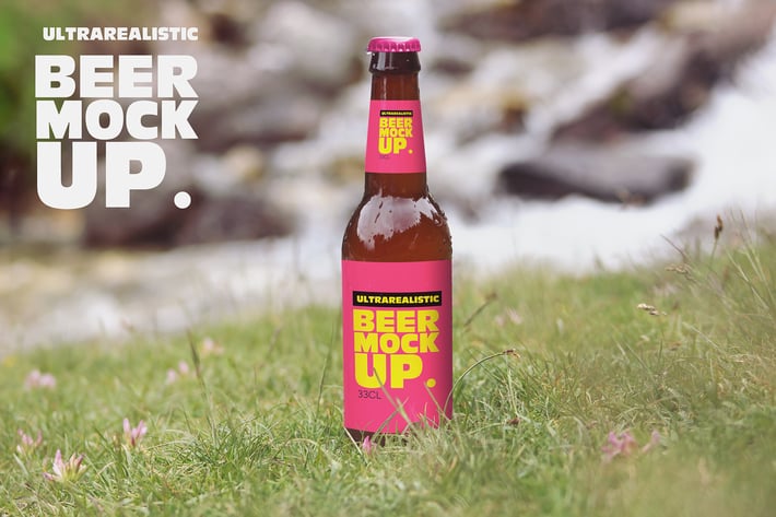 Nature Grass Beer Mockup