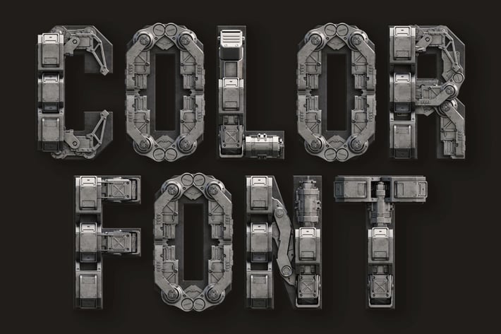 Futuristic Transformer - 3D Color SVG Font