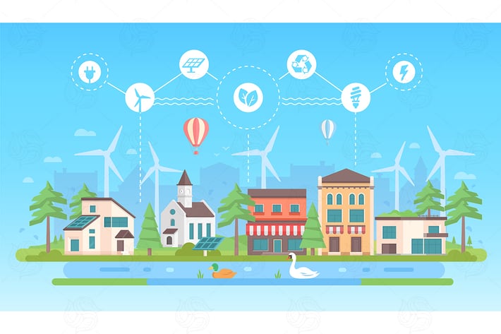 Eco-friendly lifestyle - flat design illustration