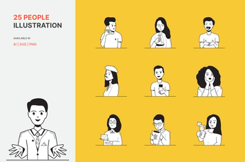 People Avatar Illustration - Portrait Style