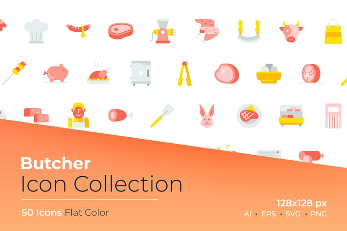 Butcher Flat Color Icon