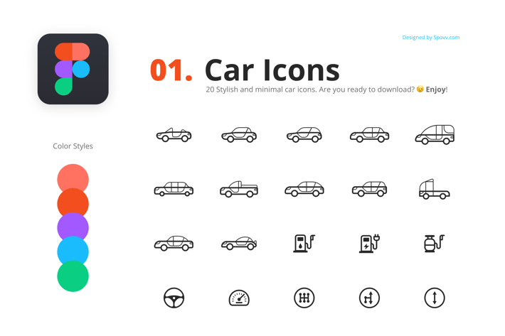 20 Stylish Car Icons