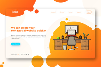Colorful website hero header template
