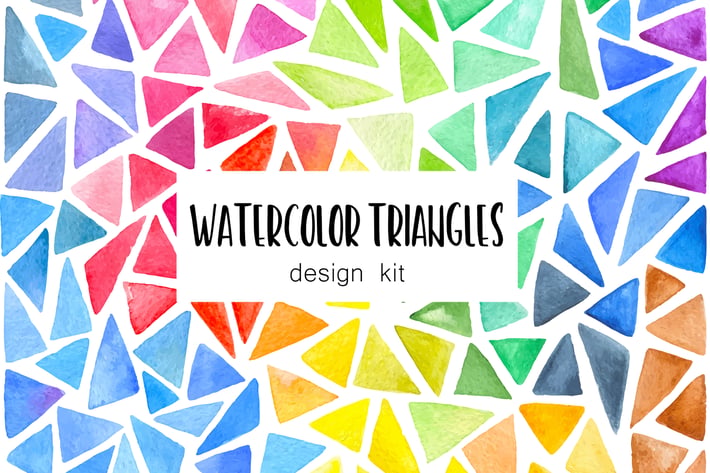 Watercolor Triangles Design Kit
