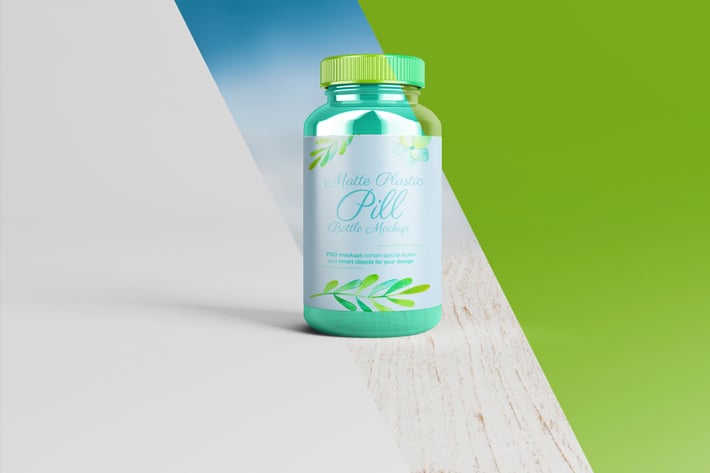 Amber Pill Bottle Mockup