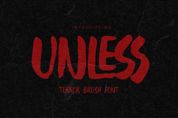 Unless - Terror Brush Font
